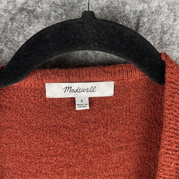 Madewell Sweater Womens Small Red Orange‎ Kent Cardigan Soft Open Wool Alpaca - Picture 6 of 14
